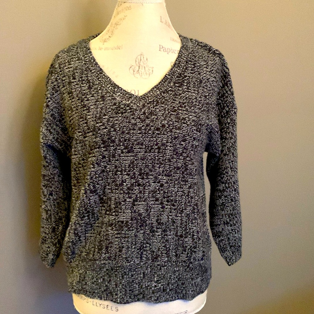 Charcoal black sweater. Worn 1 time. Very comfortable. 3/4 length sleeves.